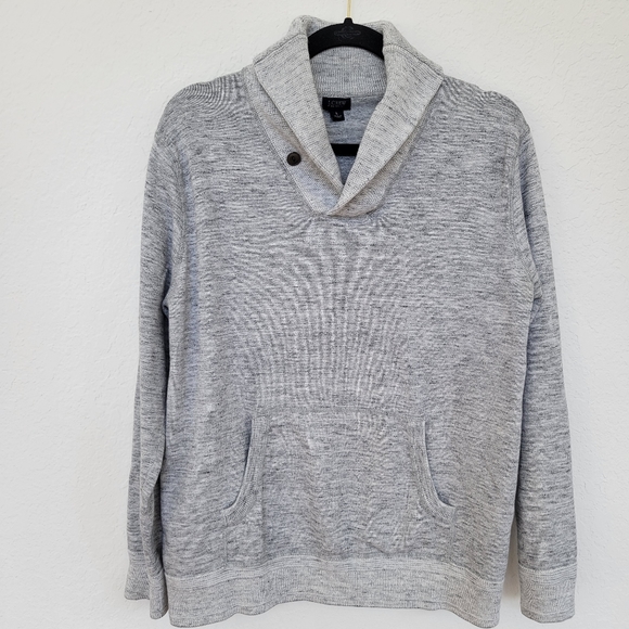 J. Crew | Men's Cotton Pullover Sweater Heather Grey Size L - Picture 1 of 7